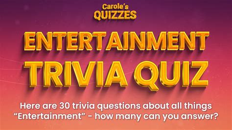 3060+ Entertainment Trivia Questions.